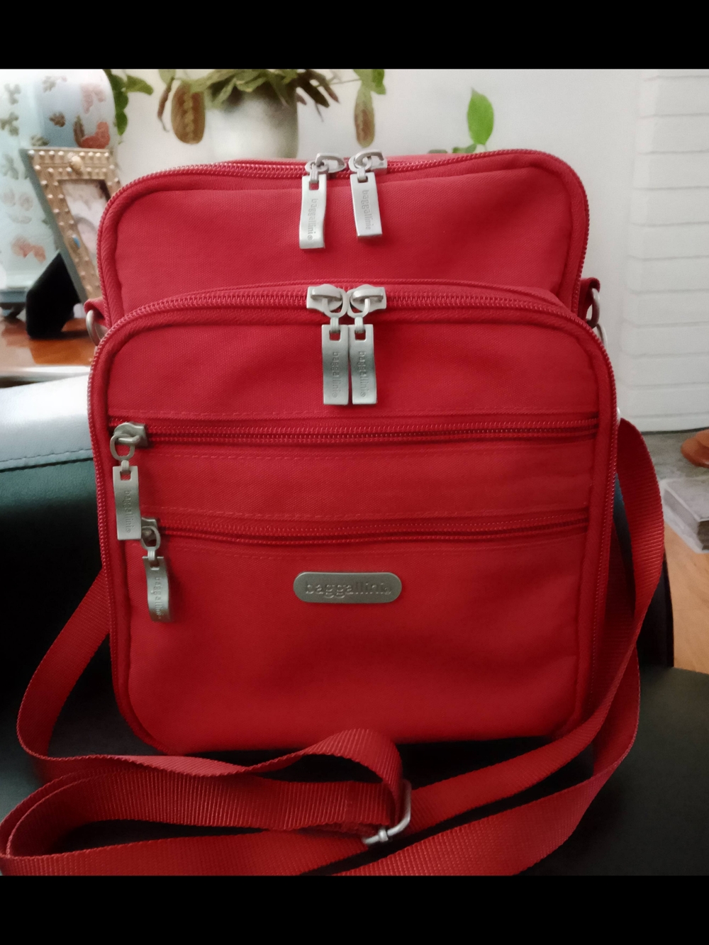 Baggallini Red Crossbody Organizer Bag - Lightweight Travel Shoulder Bag